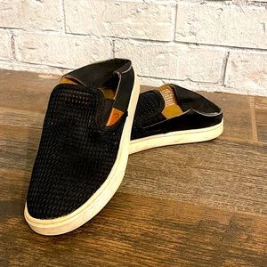 Olukai black slip ons. Size 7.5